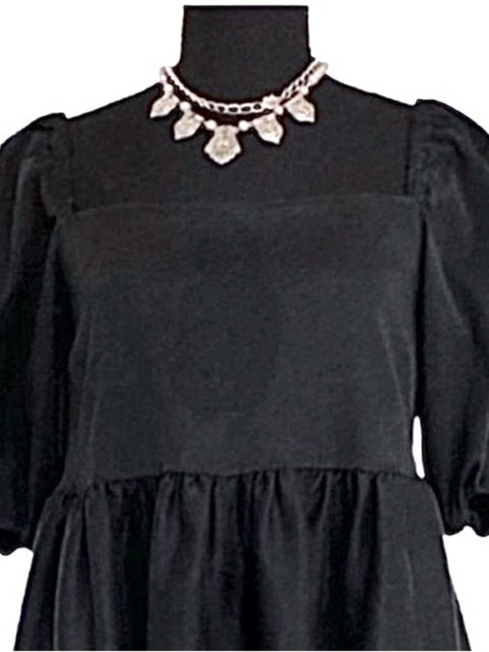 SMASH & TESS ~ Women’s Black Square NeckLine Short Sleeve Dress size M - Picture 6 of 10